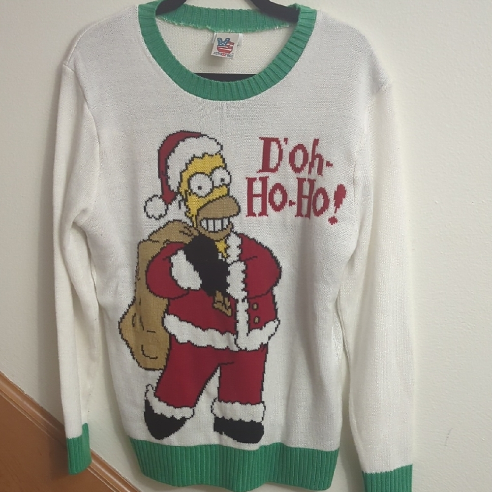 Junk Food Clothing Homer Simpson Santa Sweater